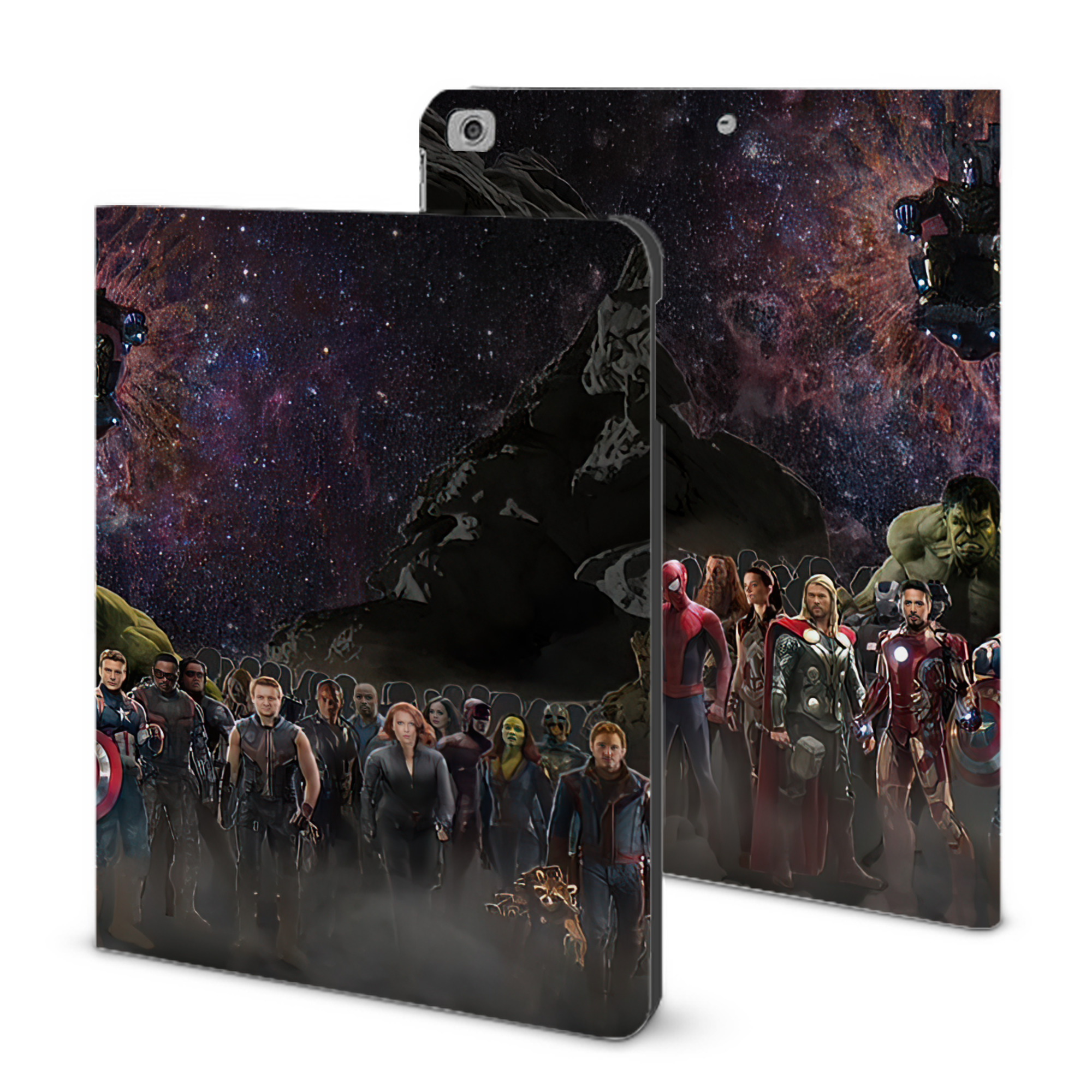 （画像用） アベンジャーズ The Avengers IPad ケース ブック型 PUレザー TPU 耐衝撃 軽量 薄型 ペン収納なし 全面保護 IPad 各モデル対応
